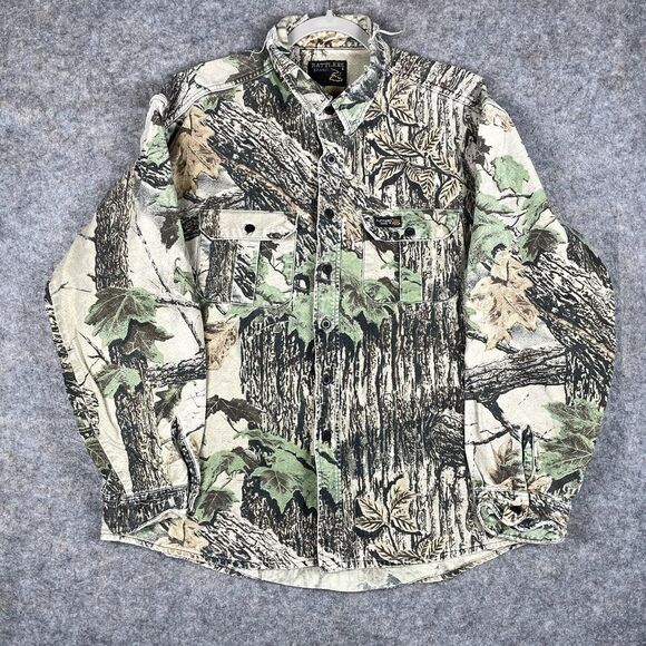 Other - Vintage Rattlers Brand Distressed Mens Camo Hunting Shirt Button Up XL Canvas